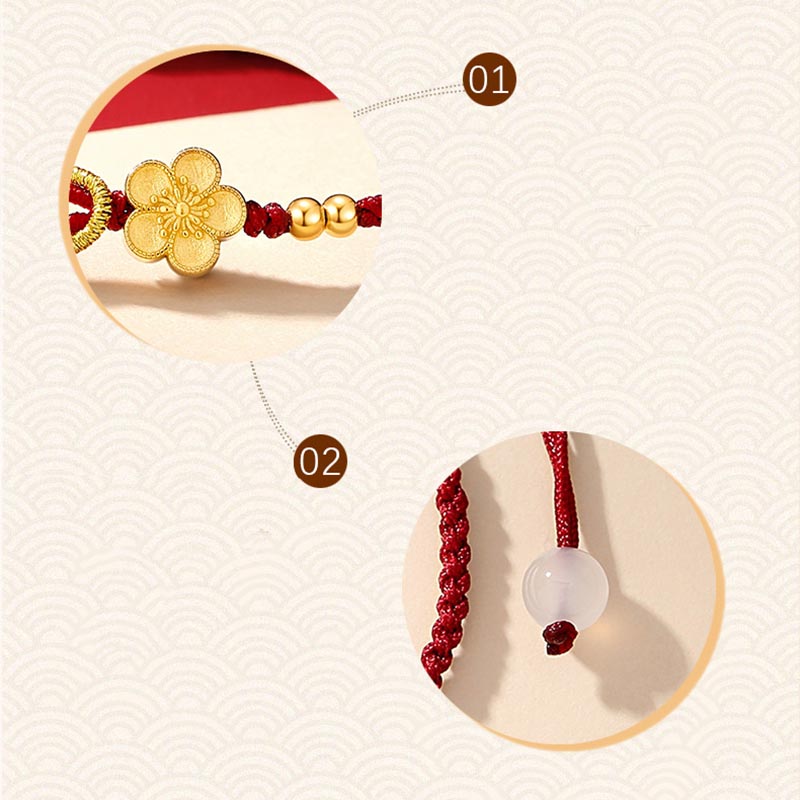 Braccialetto portafortuna in argento sterling 925 con fiori di ciliegio, sakura e calcedonio, fatto a mano , Buddha Stones - image 6
