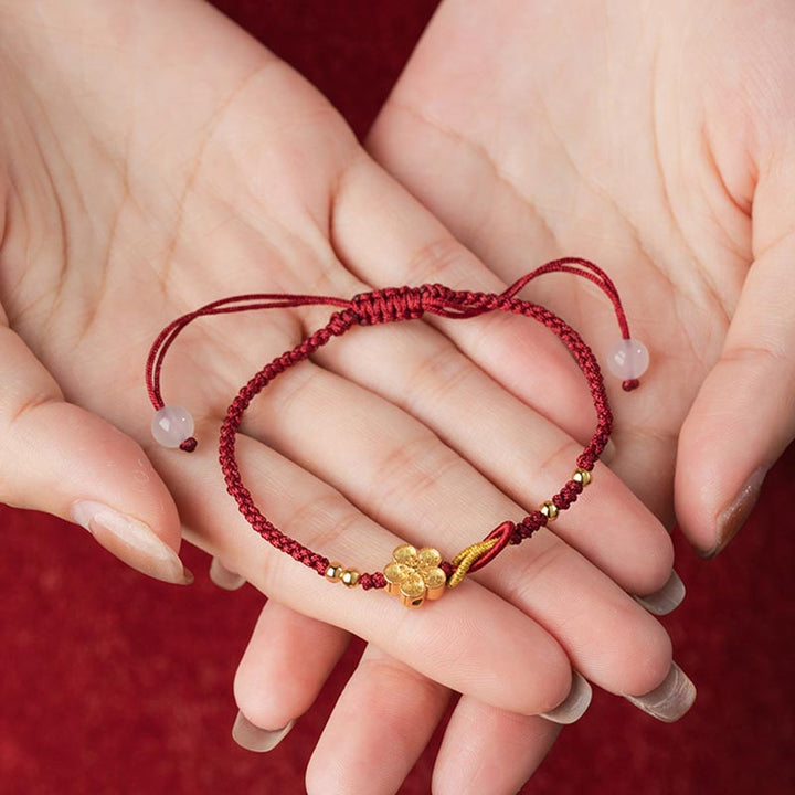 Braccialetto portafortuna in argento sterling 925 con fiori di ciliegio, sakura e calcedonio, fatto a mano , Buddha Stones - image 7