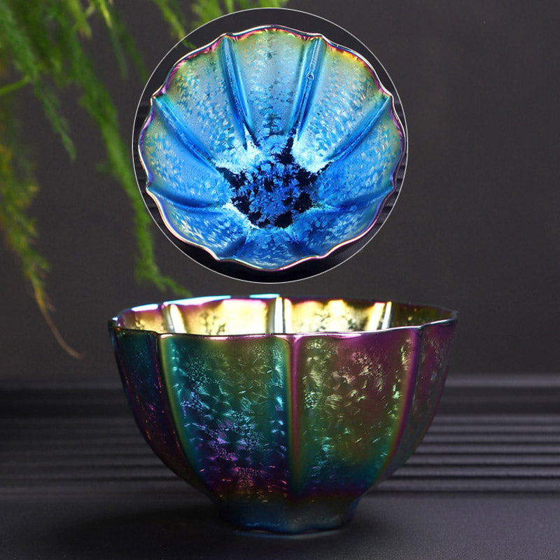 Tazza da tè in ceramica Jianzhan color arcobaleno Buddha Stones Kung Fu Tea Cup Bowl