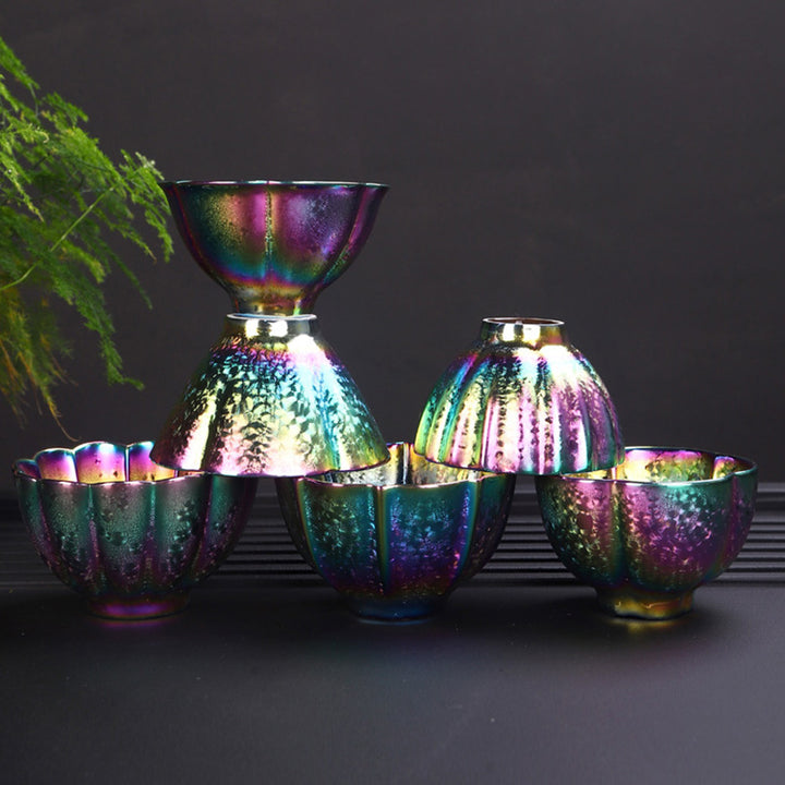 Tazza da tè in ceramica Jianzhan color arcobaleno Buddha Stones Kung Fu Tea Cup Bowl