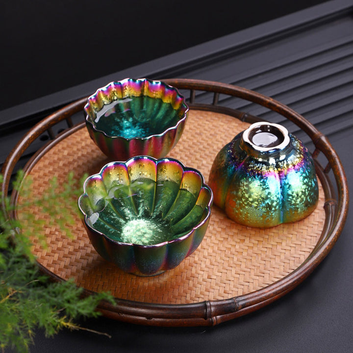 Tazza da tè in ceramica Jianzhan color arcobaleno Buddha Stones Kung Fu Tea Cup Bowl