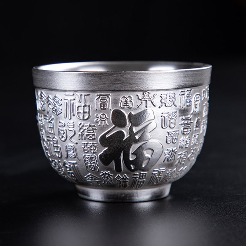 Buddha Stones Fu Character Drago Fenice Cavallo Koi Pesce Tazza da tè in ceramica Tazza da tè Kung Fu