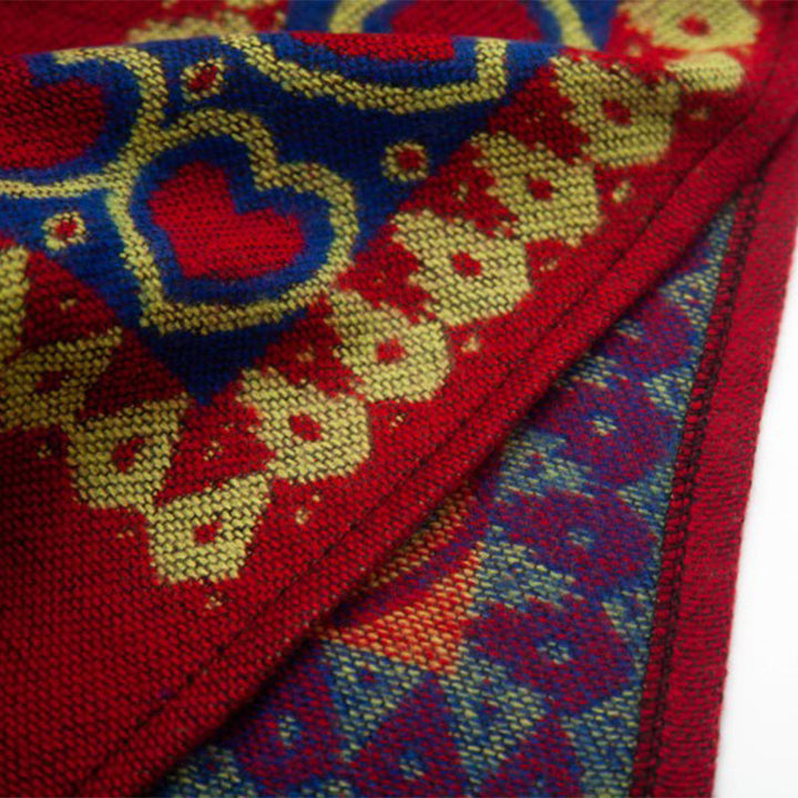 Buddha Stones, rosso, cuore, nappa, mantello con cappuccio, sciarpa da viaggio invernale e accogliente