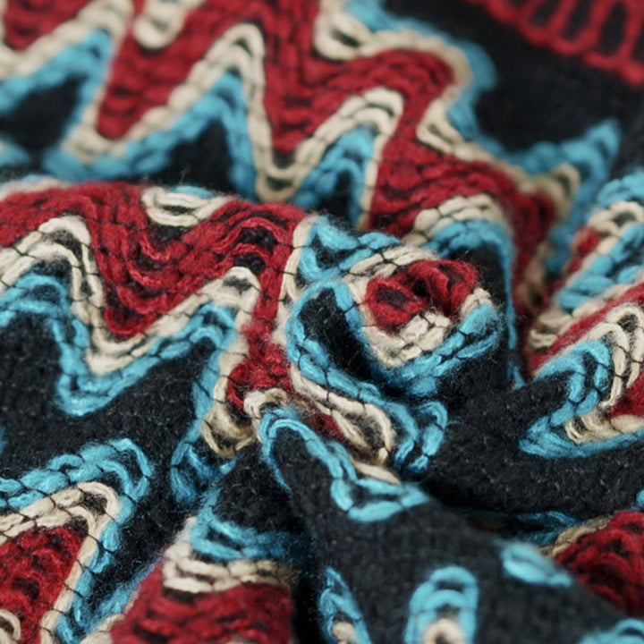 Scialle tibetano Buddha Stones , a righe, lavorato a maglia, con nappe, maglione, sciarpa invernale da viaggio