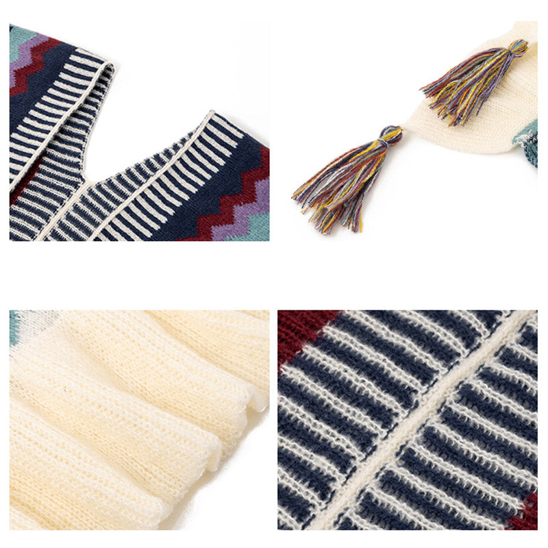 Scialle tibetano Buddha Stones, colorato, a righe, con nappe, avvolgente, invernale, comodo, da viaggio - image 10