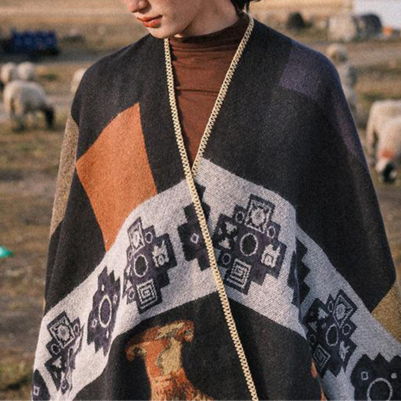 Scialle tibetano Buddha Stones , vaso di cervo, forme geometriche, sciarpa invernale da viaggio accogliente - image 9