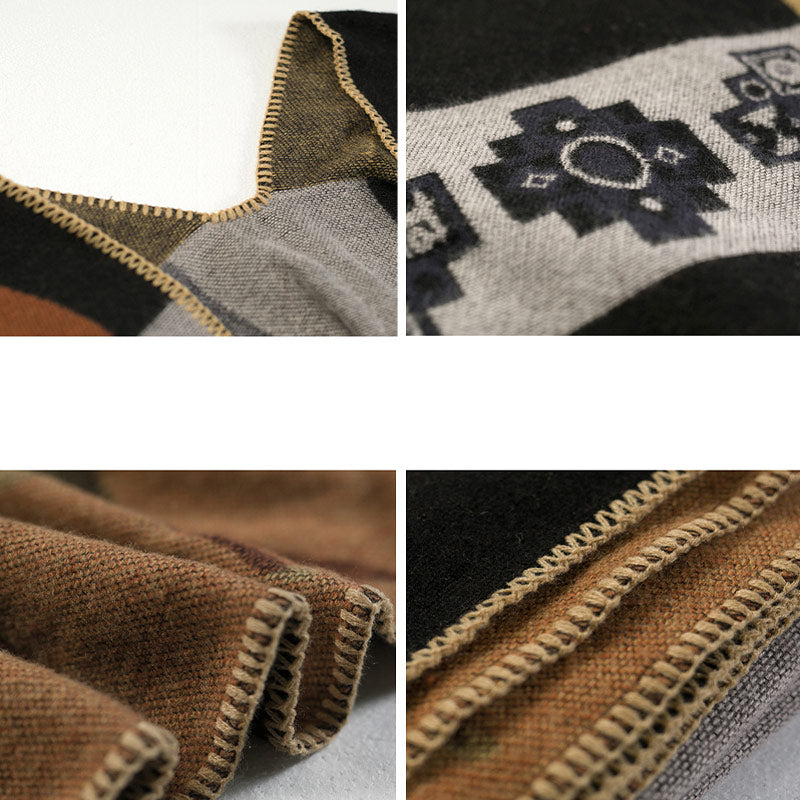 Scialle tibetano Buddha Stones , vaso di cervo, forme geometriche, sciarpa invernale da viaggio accogliente - image 6