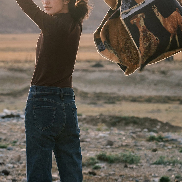 Scialle tibetano Buddha Stones , vaso di cervo, forme geometriche, sciarpa invernale da viaggio accogliente - image 14