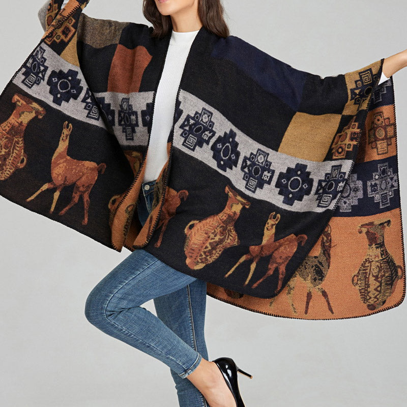 Scialle tibetano Buddha Stones , vaso di cervo, forme geometriche, sciarpa invernale da viaggio accogliente - image 15