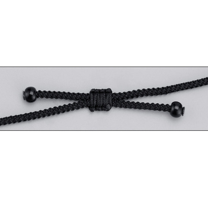 Collana con ciondolo in corda di protezione con motivo a nove occhi Dzi in argento sterling 999 Buddha Stones