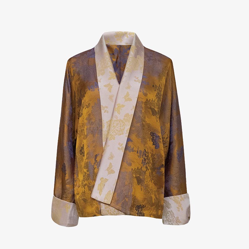 Buddha Stones Abito tibetano Abbigliamento Lhasa Farfalla Abito superiore Hanfu migliorato Abbigliamento femminile