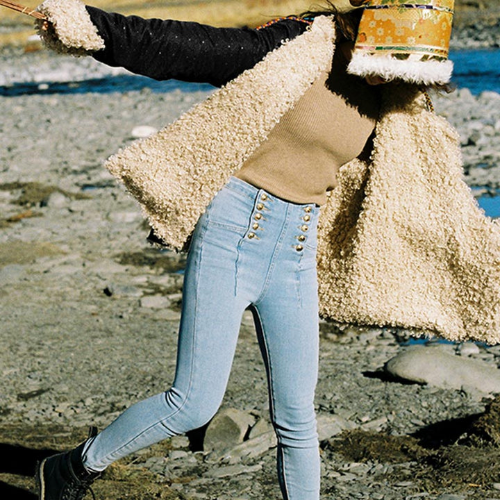 Buddha Stones Abbigliamento tibetano Lhasa Top foderato in pile Abbigliamento invernale da donna - image 7