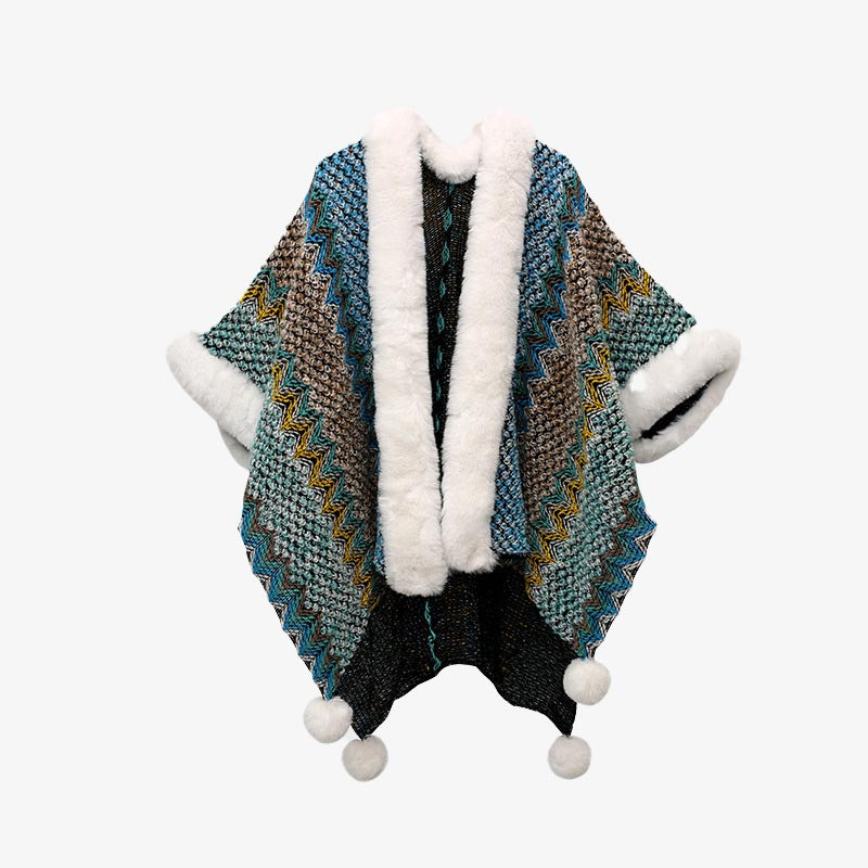 Buddha Stones multicolore con linee ondulate tibetane, cappotto invernale, sciarpa da viaggio avvolgente - Blu scuro 150*106cm - image 18