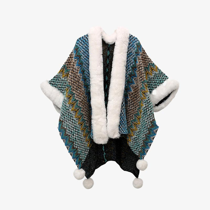 Buddha Stones multicolore con linee ondulate tibetane, cappotto invernale, sciarpa da viaggio avvolgente - Blu scuro 150*106cm - image 18