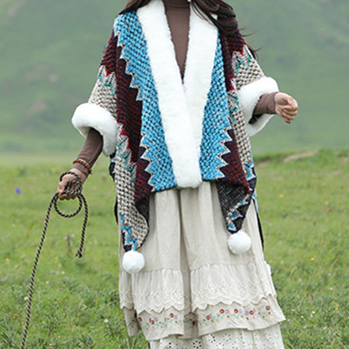 Buddha Stones multicolore con linee ondulate tibetane, cappotto invernale, sciarpa da viaggio avvolgente - image 14
