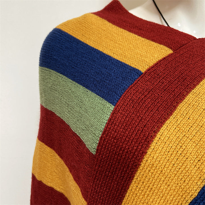 Scialle con nappe, pullover invernale, sciarpa da viaggio avvolgente, motivo a strisce colorate tibetane , Buddha Stones - image 16