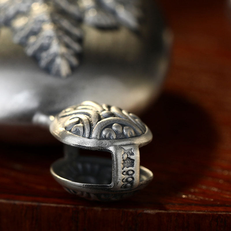 Collana Buddha Stones in argento sterling 999 con ciondolo incisa con ciondolo a forma di cuore con ciondolo a forma di Buddha con zodiaco cinese