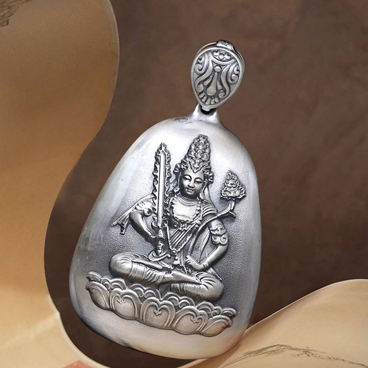 Collana Buddha Stones in argento sterling 999 con ciondolo incisa con ciondolo a forma di cuore con ciondolo a forma di Buddha con zodiaco cinese