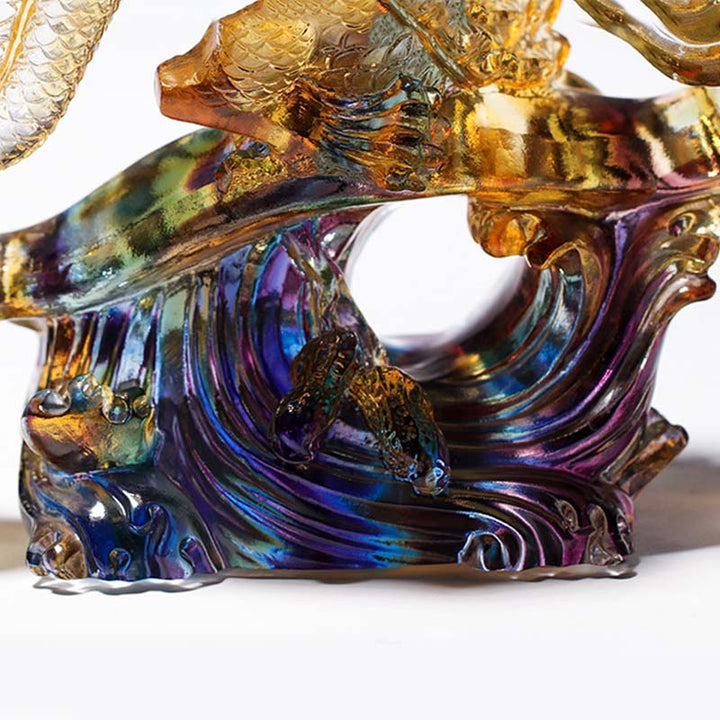 Buddha Stones Anno del Drago Manico Ruyi fatto a mano Pezzo d'arte in cristallo Liuli Protezione Decorazione per casa e ufficio - image 4