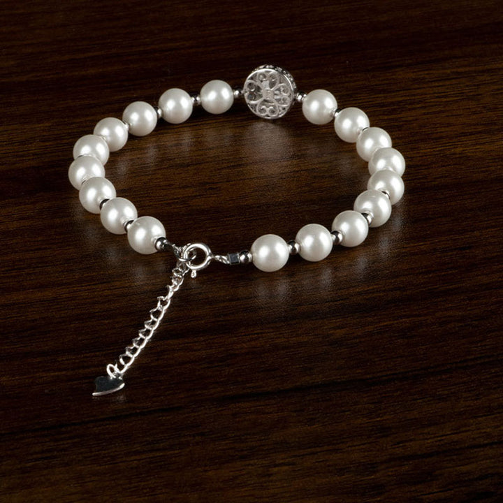 Buddha Stones 925 Sterling Silver Perla Calcedonio Blu Guarigione Catena Bracciale Anello