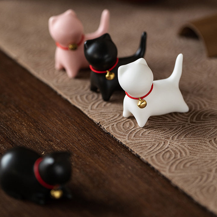 Buddha Stones Mini Piccolo Carino Gatto Tè Animale Domestico Ceramica Casa Scrivania Figurina Decorazione - image 14