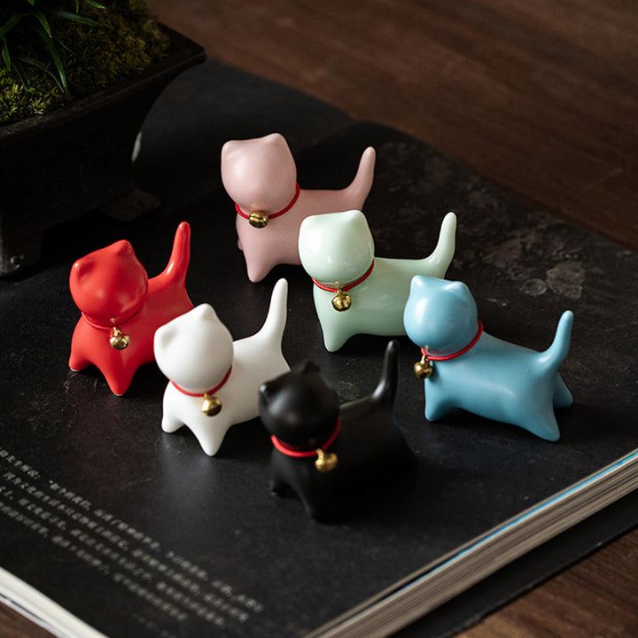 Buddha Stones Mini Piccolo Carino Gatto Tè Animale Domestico Ceramica Casa Scrivania Figurina Decorazione - image 13