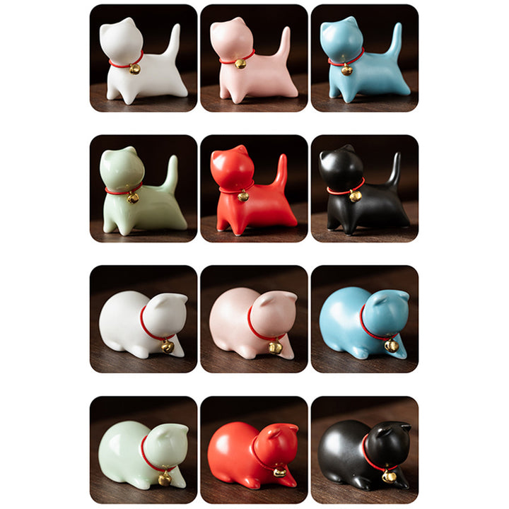 Buddha Stones Mini Piccolo Carino Gatto Tè Animale Domestico Ceramica Casa Scrivania Figurina Decorazione - image 25