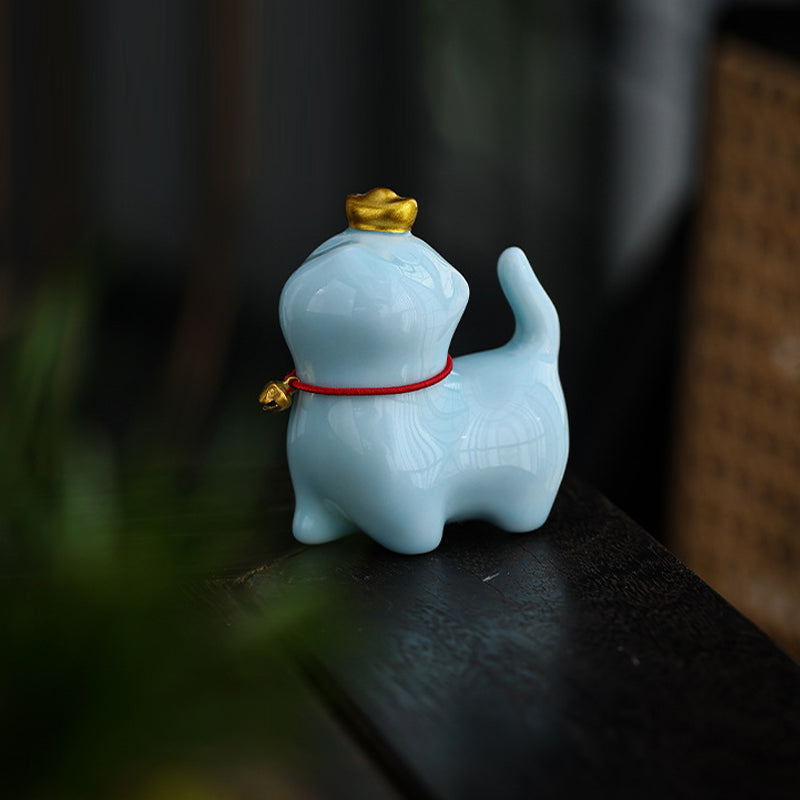 Buddha Stones Mini Lucky Cat Lingotto Tè Animale Domestico Ceramica Casa Scrivania Figurina Decorazione - image 13