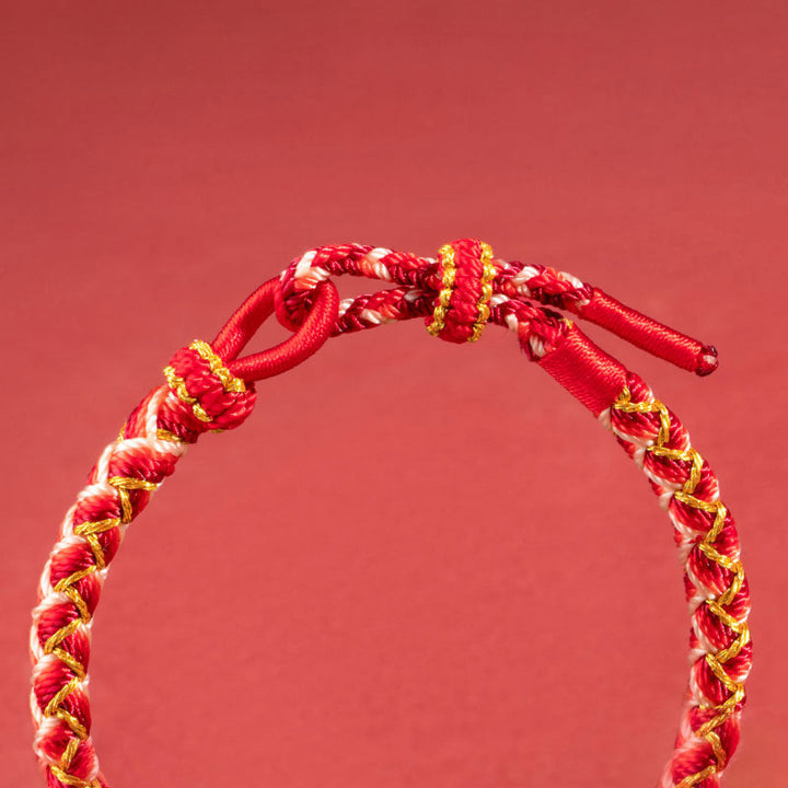 Braccialetto di corda di protezione con scaglie dell'anno del drago fatto a mano Buddha Stones