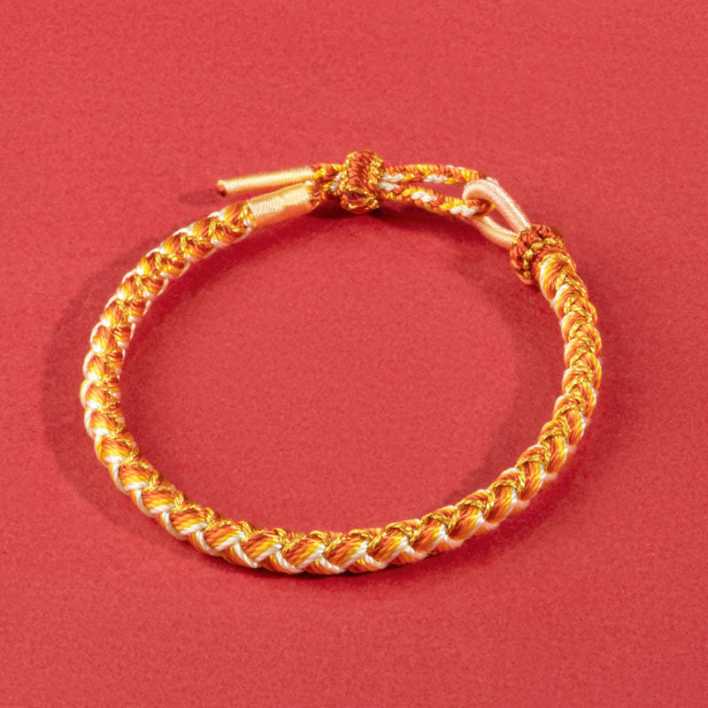 Braccialetto di corda di protezione con scaglie dell'anno del drago fatto a mano Buddha Stones