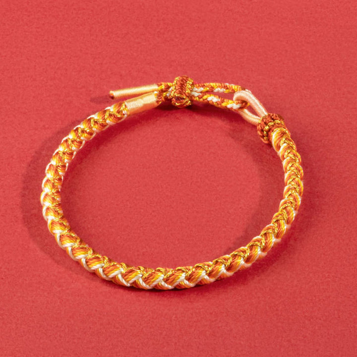 Braccialetto di corda di protezione con scaglie dell'anno del drago fatto a mano Buddha Stones