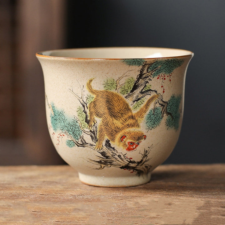 Buddha Stones 12 Zodiaco cinese Tazza da tè in ceramica Tazza da tè Kung Fu 130ml