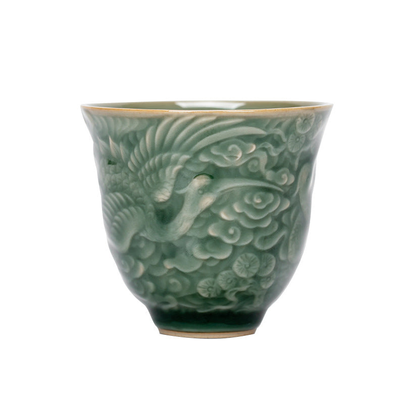 Tazza da tè in ceramica Buddha Stones Crane Pine Kung Fu Tea Cup 80ml