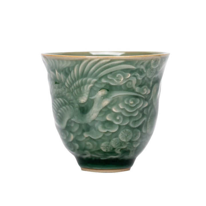 Tazza da tè in ceramica Buddha Stones Crane Pine Kung Fu Tea Cup 80ml