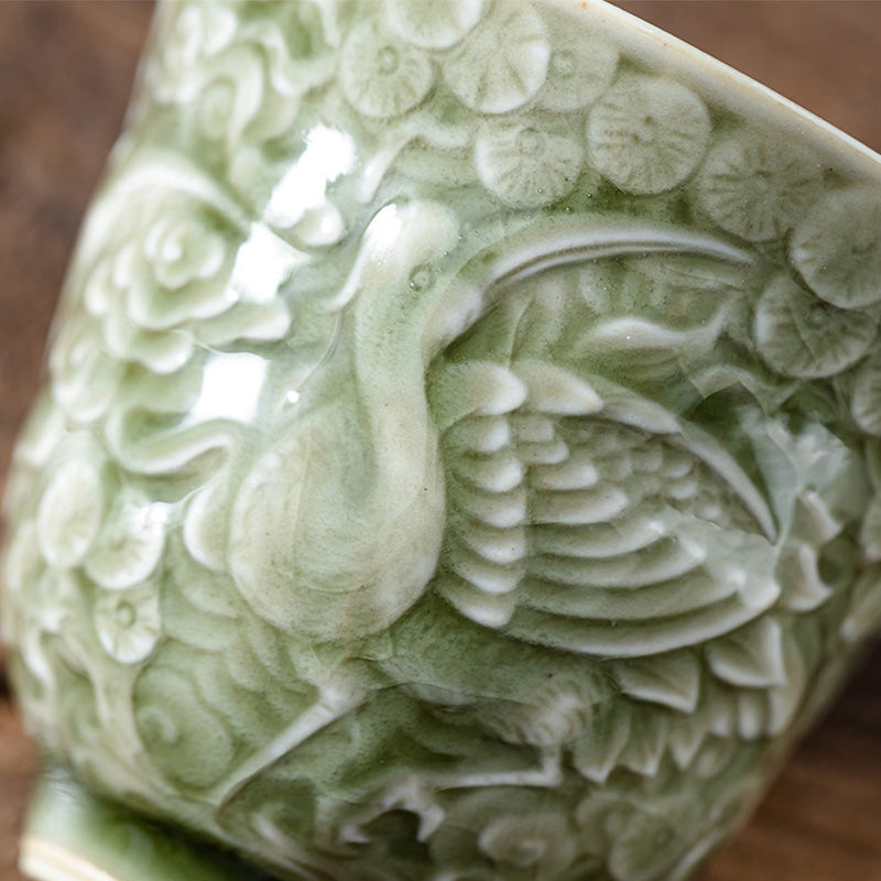 Tazza da tè in ceramica Buddha Stones Crane Pine Kung Fu Tea Cup 80ml