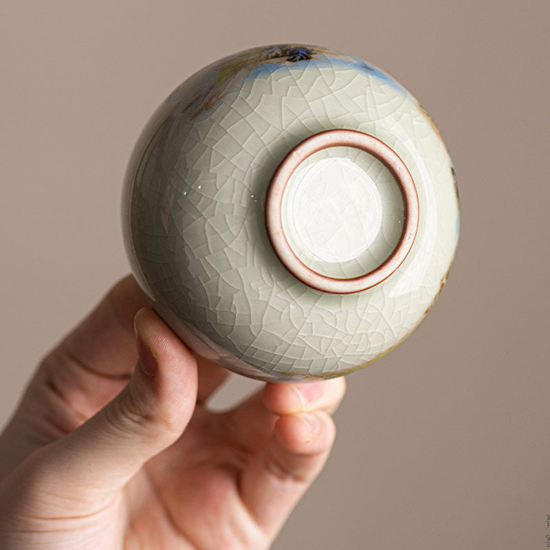 Buddha Stones Un panorama di fiumi e montagne Tazza da tè in ceramica Tazza da tè Kung Fu 150 ml