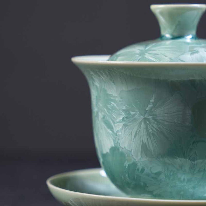 Buddha Stones tradizionale smaltato ceramica Gaiwan Sancai tazza da tè Kung Fu tazza da tè e piattino con coperchio 180ml