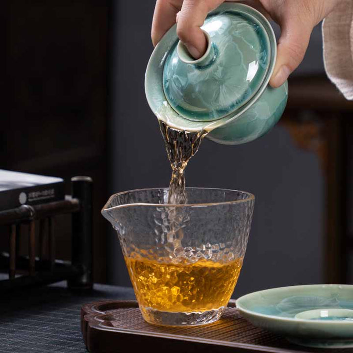 Buddha Stones tradizionale smaltato ceramica Gaiwan Sancai tazza da tè Kung Fu tazza da tè e piattino con coperchio 180ml