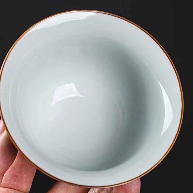 Buddha Stones tradizionale pino verde ceramica Gaiwan Sancai tazza da tè Kung Fu tazza da tè e piattino con coperchio