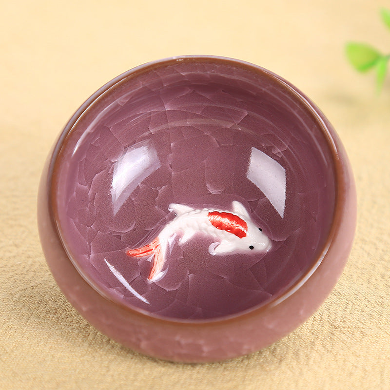Buddha Stones Carino Koi Fish Tazza da tè in ceramica Kung Fu Tazza da tè Ciotola 45ml