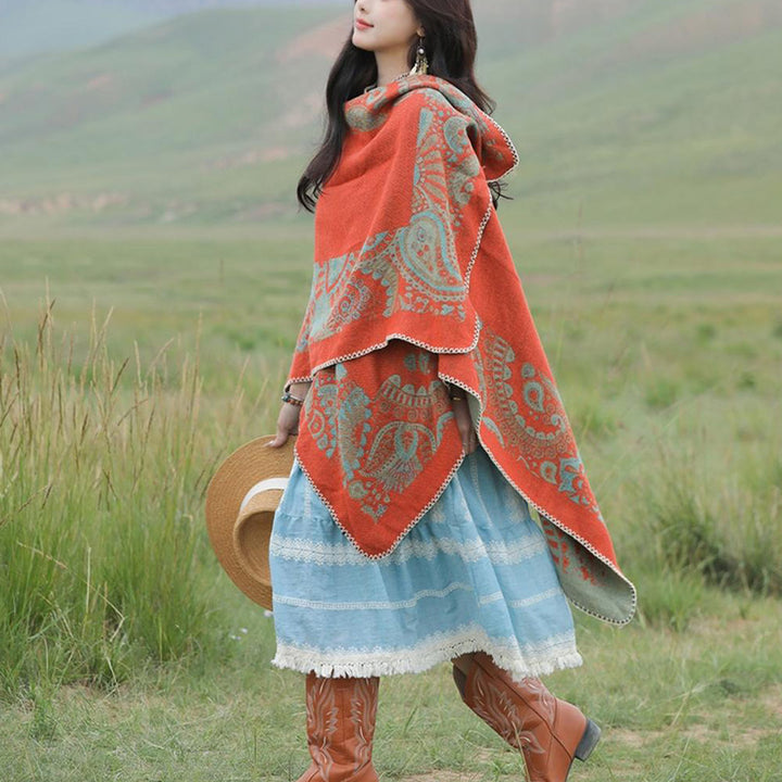 Scialle tibetano Buddha Stones , modello semplice, sciarpa invernale da viaggio accogliente - image 6