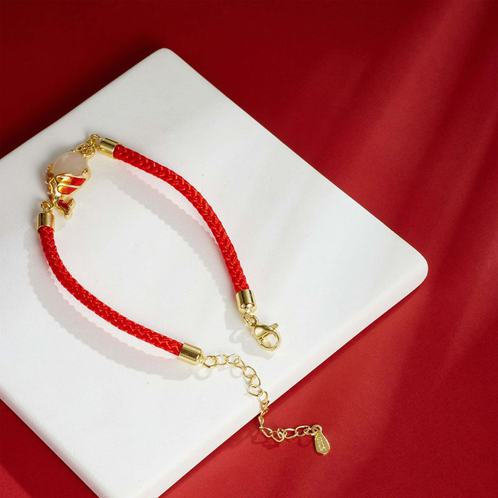 Buddha Stones Calcedonio Fortuna Koi Pesce Ricchezza Bracciale Collana Pendente