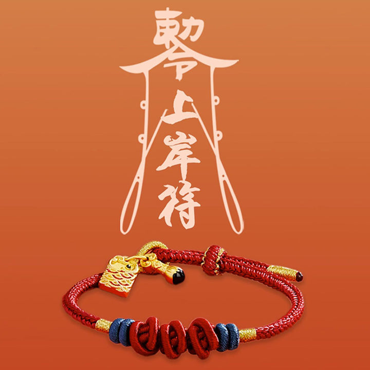 Bracciale intrecciato con ciondolo a forma di pesce koi in argento sterling 925 Buddha Stones Wealth Success