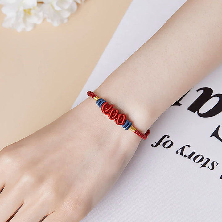 Bracciale intrecciato con ciondolo a forma di pesce koi in argento sterling 925 Buddha Stones Wealth Success