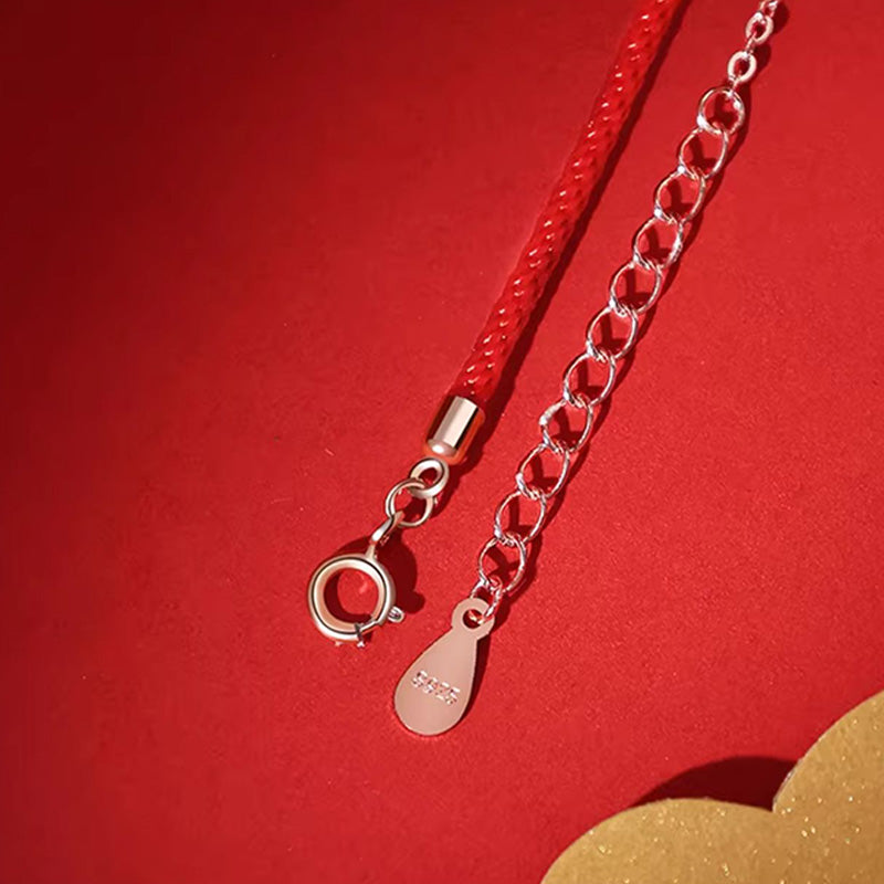 Braccialetto di protezione della fortuna con pesce koi in rame e pietre Buddha Stones in argento sterling 925 dell'anno del drago