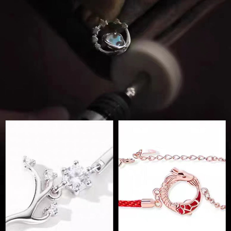 Braccialetto di protezione della fortuna con pesce koi in rame e pietre Buddha Stones in argento sterling 925 dell'anno del drago