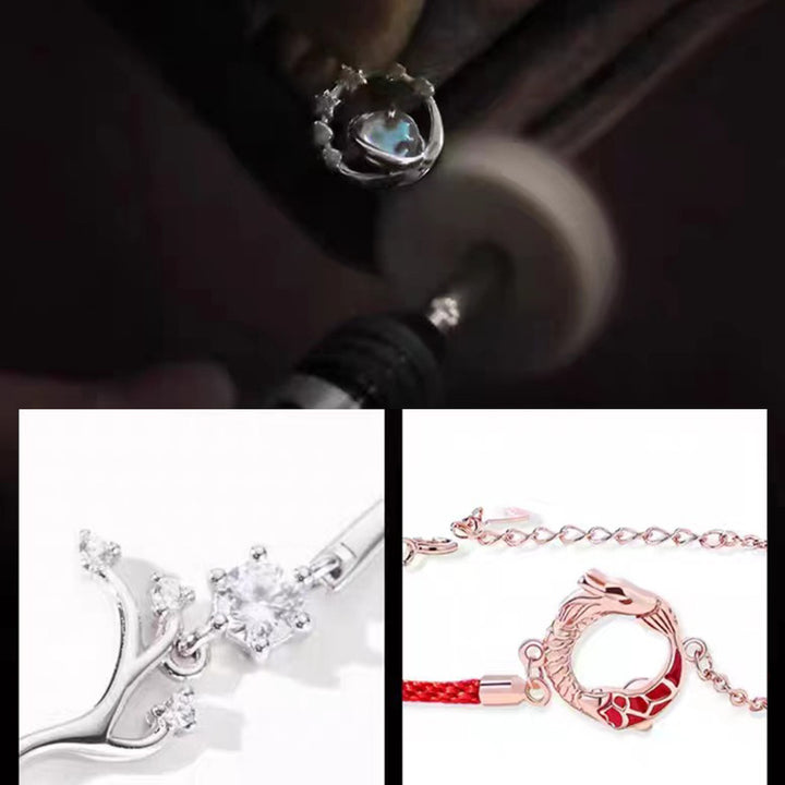 Braccialetto di protezione della fortuna con pesce koi in rame e pietre Buddha Stones in argento sterling 925 dell'anno del drago