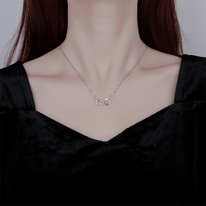 Collana con ciondolo a forma di nodo infinito dell'anno del drago in argento sterling 999 Buddha Stones
