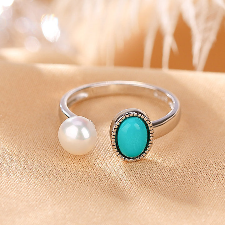 Buddha Stones 925 Sterling Silver Perla Turchese Guarigione Saggezza Collana Pendente Anello Orecchini
