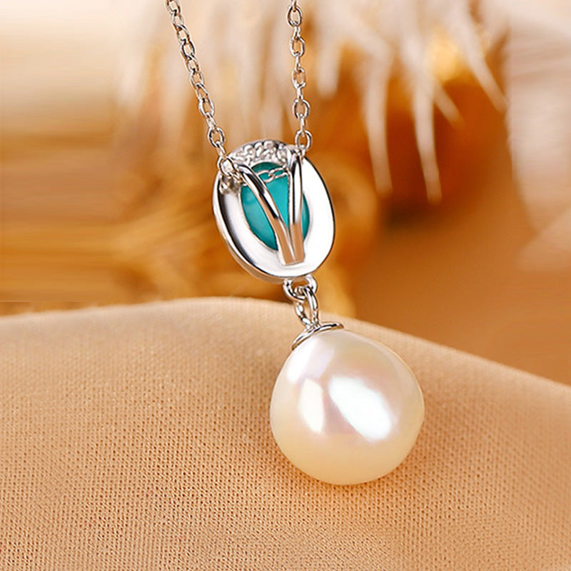 Buddha Stones 925 Sterling Silver Perla Turchese Guarigione Saggezza Collana Pendente Anello Orecchini
